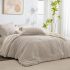 CozyLux Full Seersucker Comforter Set with Sheets Beige Bed in a Bag 7-Pieces All Season Bedding Sets with Comforter, Pillow Sham, Flat Sheet, Fitted Sheet, Pillowcase